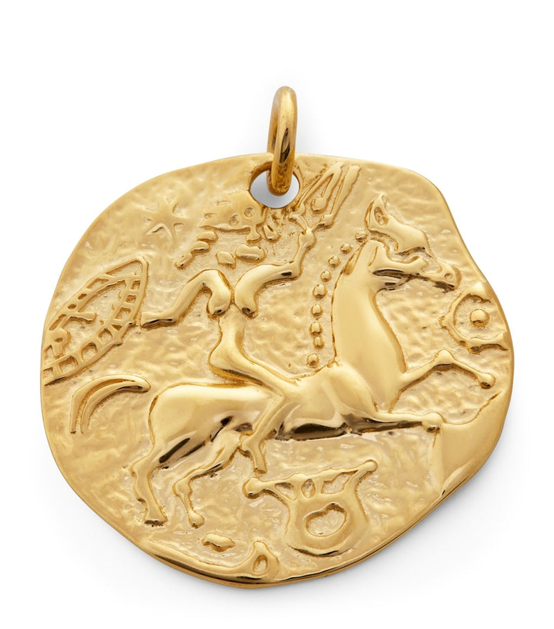 Monica Vinader gold vermeil coin talisman necklace, imported from the UK