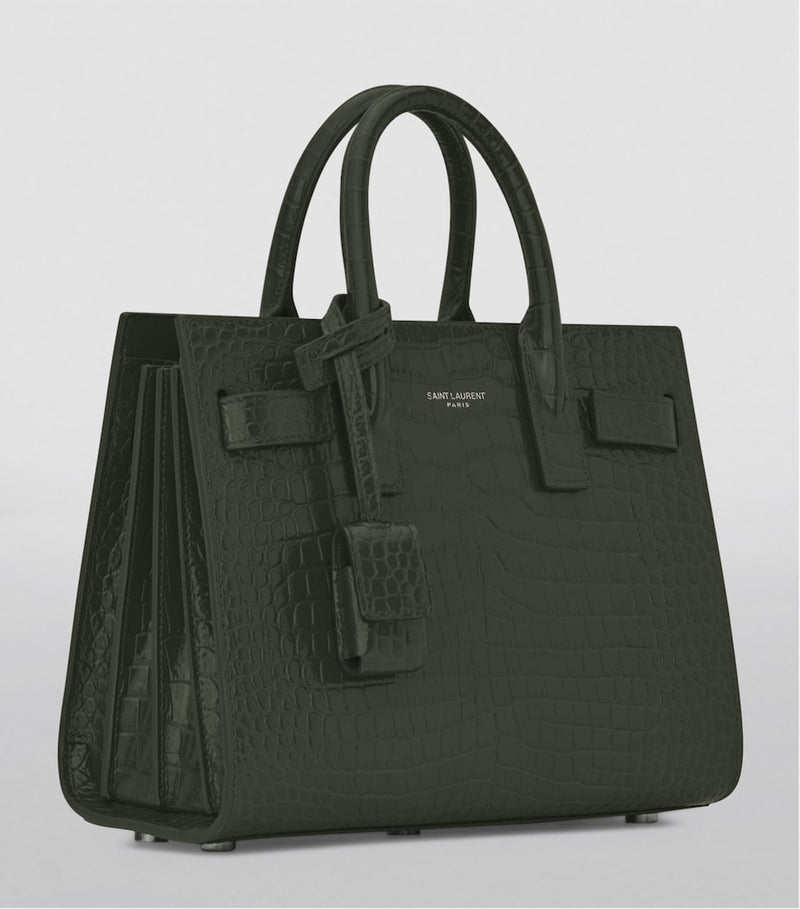 Saint Laurent Nano Sac de Jour croc-embossed tote bag (British brand)