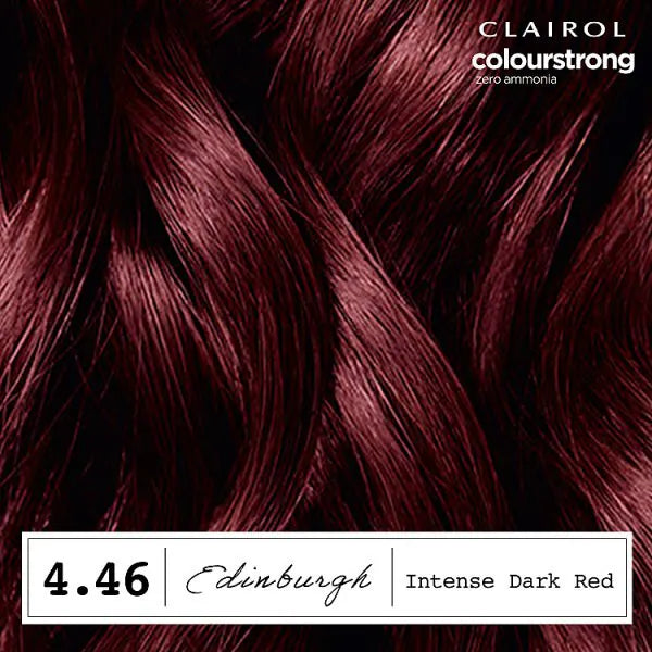 Clairol ColourStrong permanent hair dye intense dark red - British product