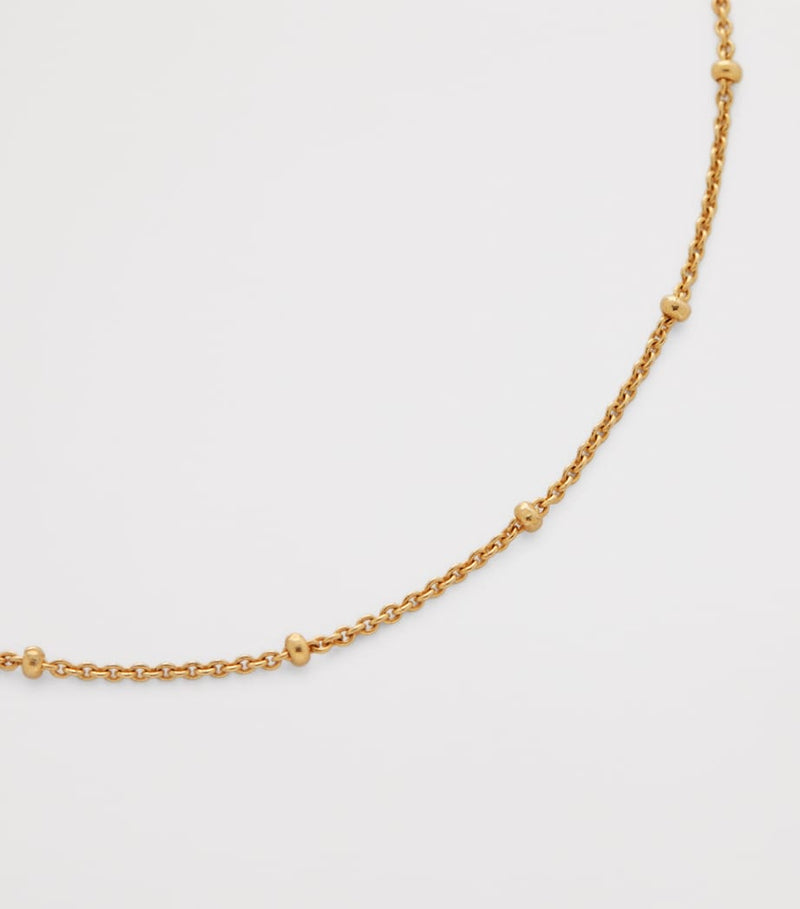 Monica Vinader gold vermeil beaded chain necklace 46cm, UK version