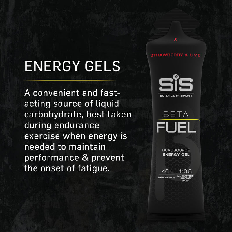Science in Sport Beta Fuel Energy Gel Strawberry Lime 40g, imported from the UK