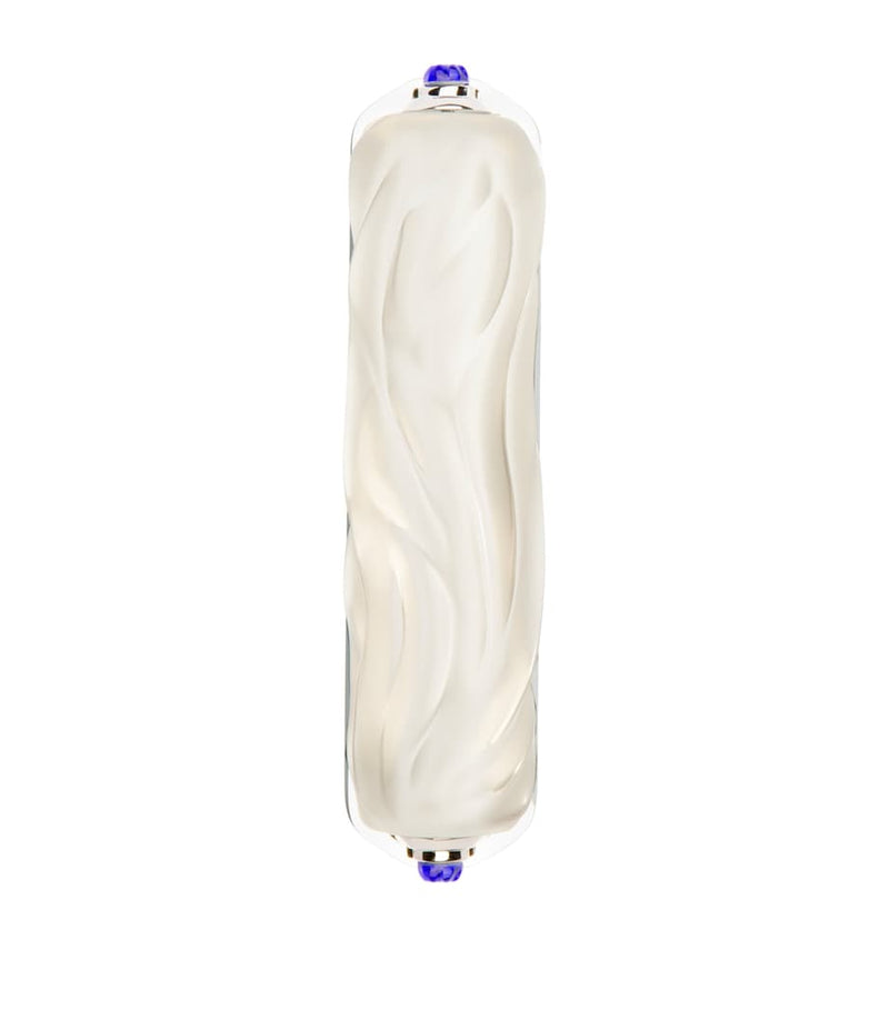Lalique small crystal mezuzah with engraved motifs, UK version