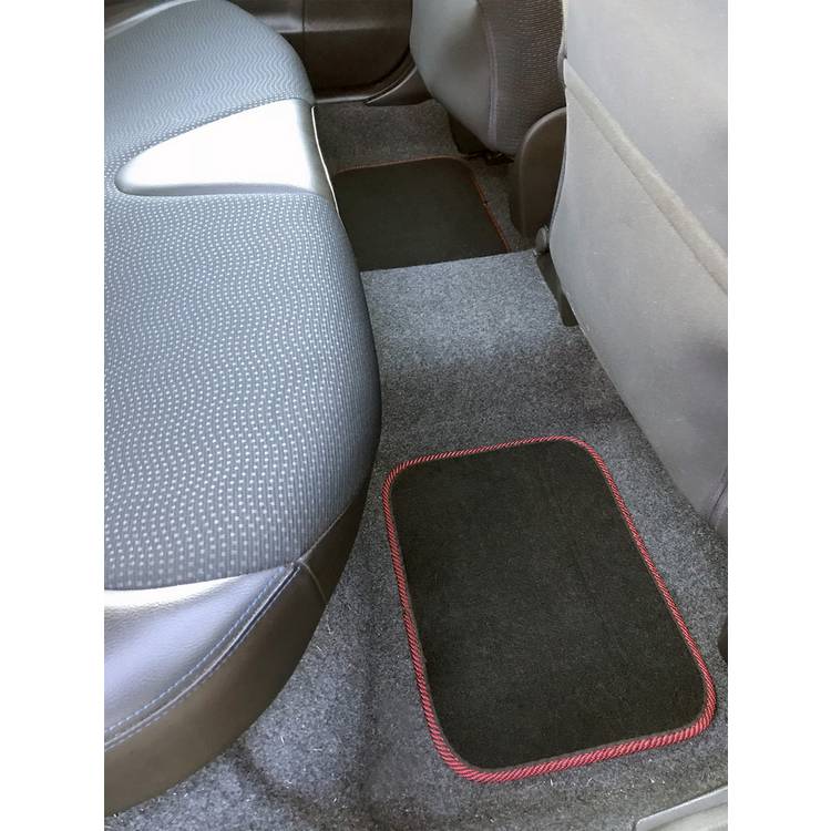 Streetwize carpet car mats black with red trim - British product