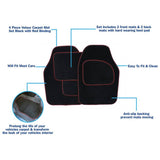 Streetwize carpet car mats black with red trim - British product