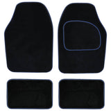 Argos Streetwize Set of 4 Carpet Car Mats - Black with Blue Trim - Universal Fit- Buy online at McGrocer