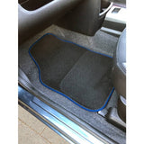 Streetwize set of 4 carpet car mats black blue trim, UK version