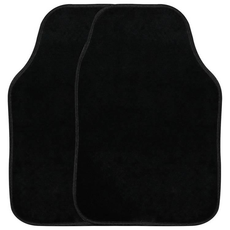 Streetwize universal black front car mats pair 66x43cm, UK version