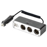 Streetwize triple 12V car adapter with USB - British product