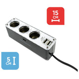 Streetwize triple 12V car adapter with USB - British product