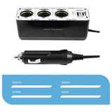 Streetwize triple 12V car adapter with USB - British product