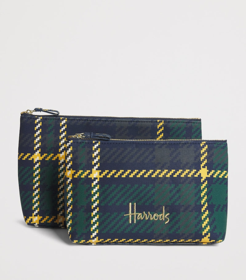 Harrods medium tartan cotton pouch (British brand)