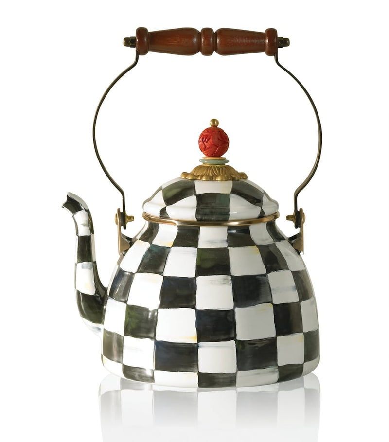 MacKenzie-Childs tea kettle 3 quart, imported from the UK