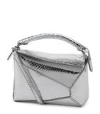 Loewe mini python skin Puzzle Edge handbag, imported from the UK