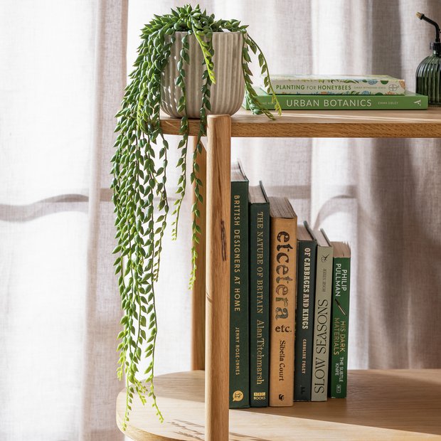 Habitat artificial green succulent in cream ceramic pot H56cm, UK version