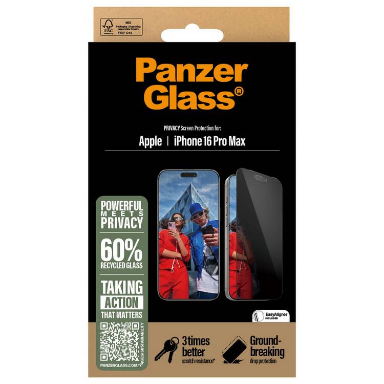 PanzerGlass privacy screen protector iPhone 16 Pro Max, imported from the UK