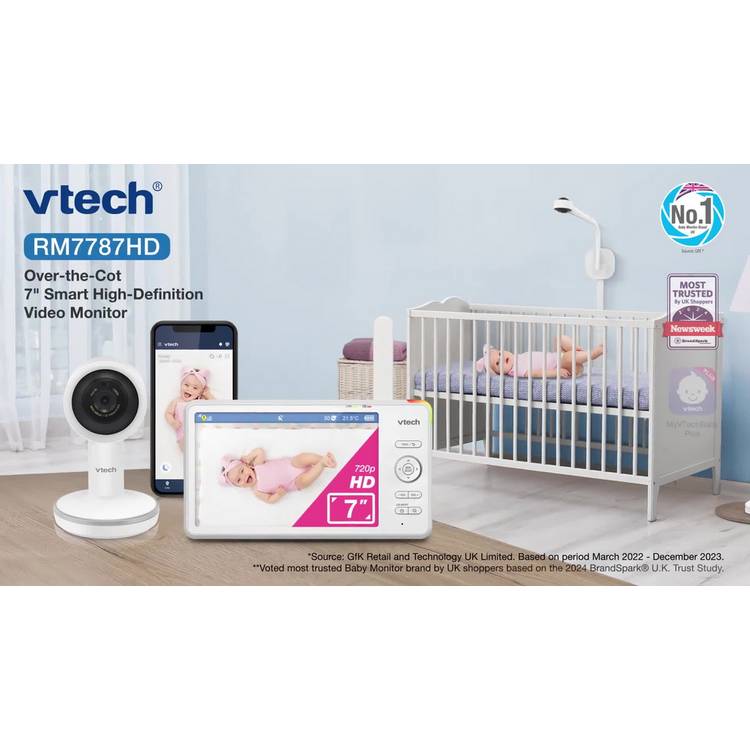 VTech smart Wi-Fi baby monitor 7 inch, imported from the UK