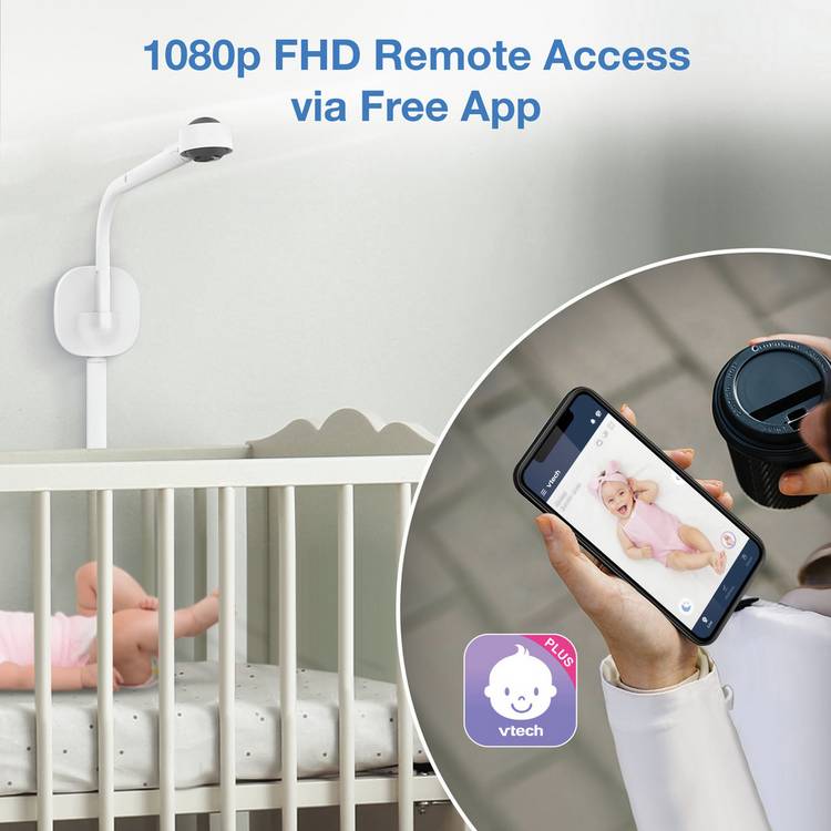 VTech smart Wi-Fi baby monitor 7 inch, imported from the UK