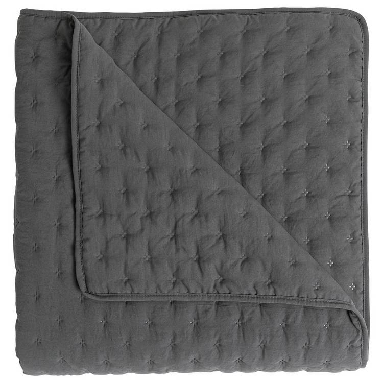 Argos Home Pinsonic bedspread charcoal 260x260cm, UK version