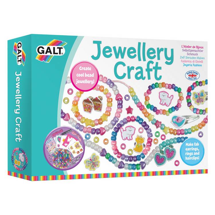 Galt Jewellery Craft Kit with beads and glitter glue, imported from the UK