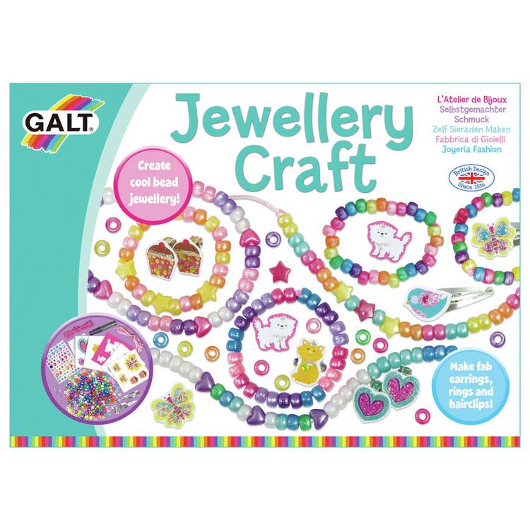 Galt Jewellery Craft Kit with beads and glitter glue, imported from the UK