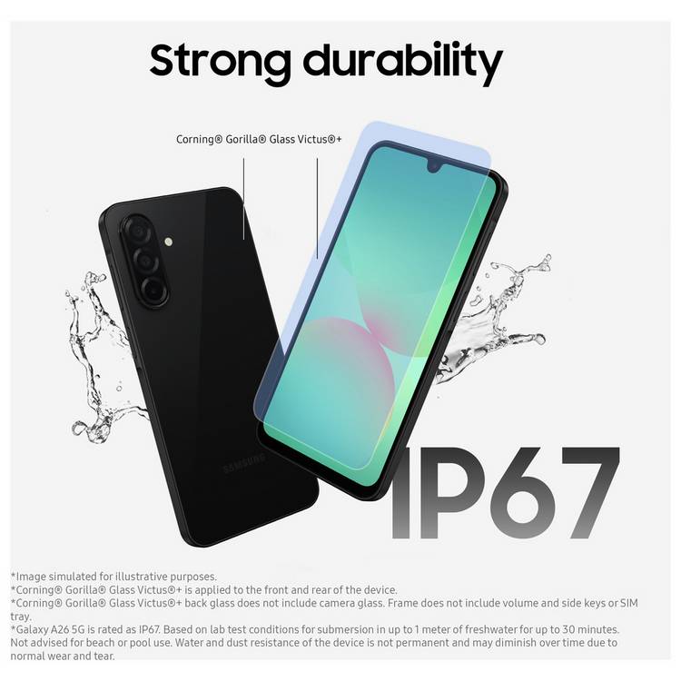Samsung Galaxy A26 5G white 256GB smartphone, imported from the UK