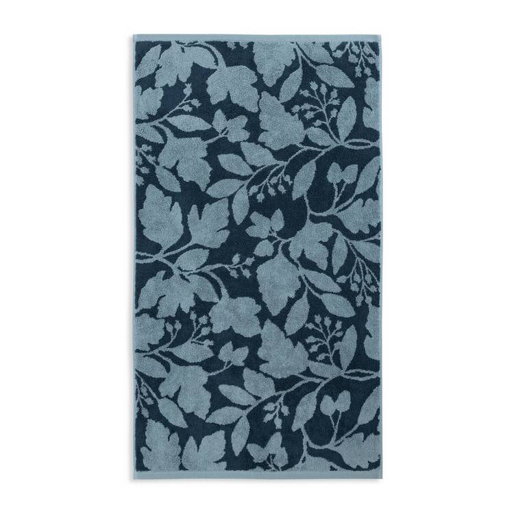 Habitat navy foliage bath sheet 150x100cm, imported from the UK