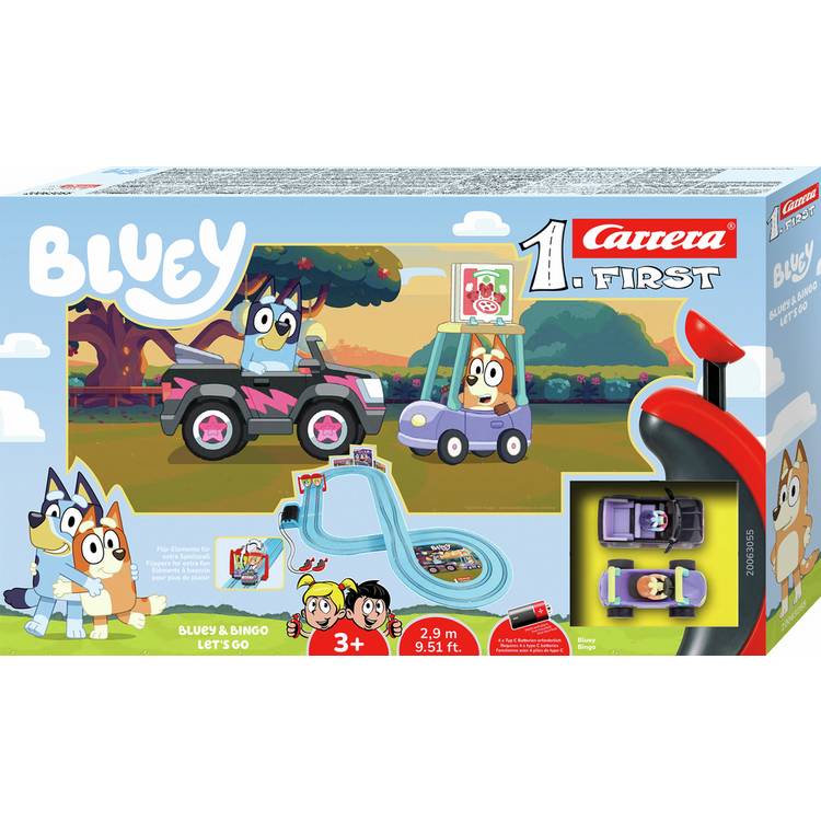Carrera Bluey and Bingo slot racing set, UK version