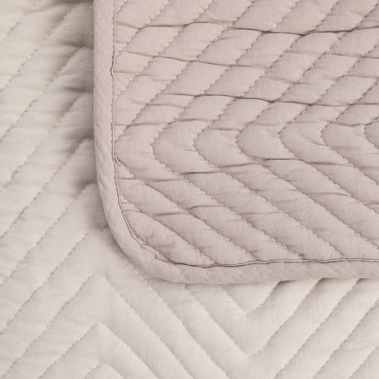 Argos Home herringbone quilted bedspread blush 200x220cm (British brand)