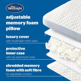 Silentnight adjustable memory foam pillow, UK version