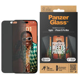 PanzerGlass privacy screen protector for iPhone 15 Pro Max - British product