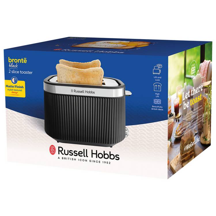 Russell Hobbs toaster 2 slice matte black, UK version