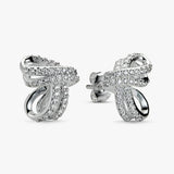 Revere double knot stud earrings with cubic zirconia (British brand)