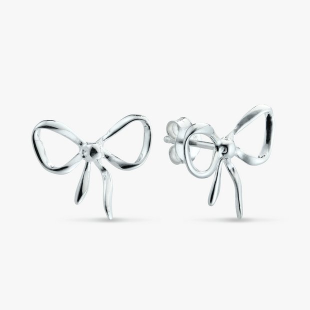 Revere knotted bow stud earrings, imported from the UK