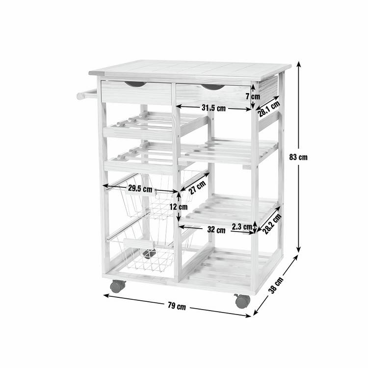 Argos Home pine tile top kitchen trolley (British brand)