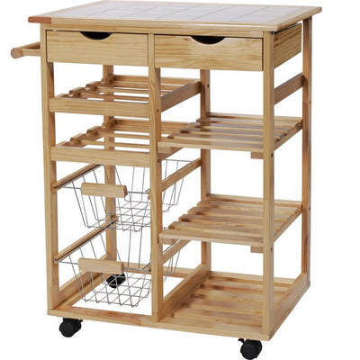 Argos Argos Home Pine Tile Top Kitchen Trolley- Buy online at McGrocer