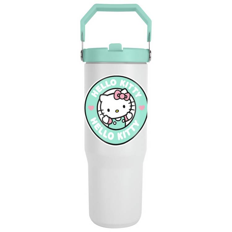 Hello Kitty soda cup green and white 850ml, imported from the UK