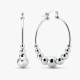 Argos Revere Sterling Silver Graduated Bead Hoop Earrings- Buy online at McGrocer