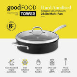 good FOOD hard anodised multi pan 28cm, imported from the UK