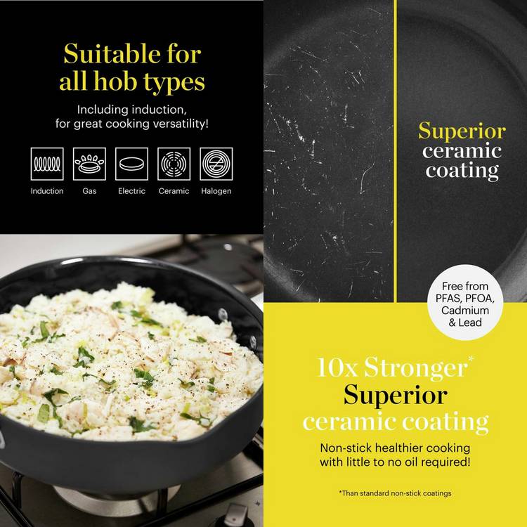 good FOOD hard anodised multi pan 28cm, imported from the UK