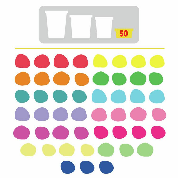 Play-Doh modeling compound set Rainbow Favors 50 tubs, UK version