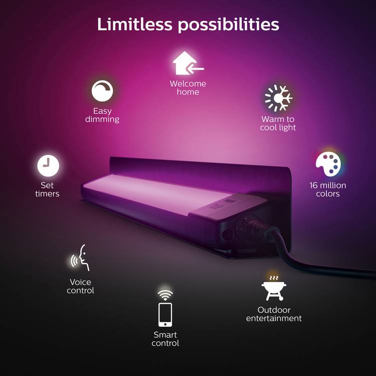 Philips Hue smart linear outdoor light Black - British product