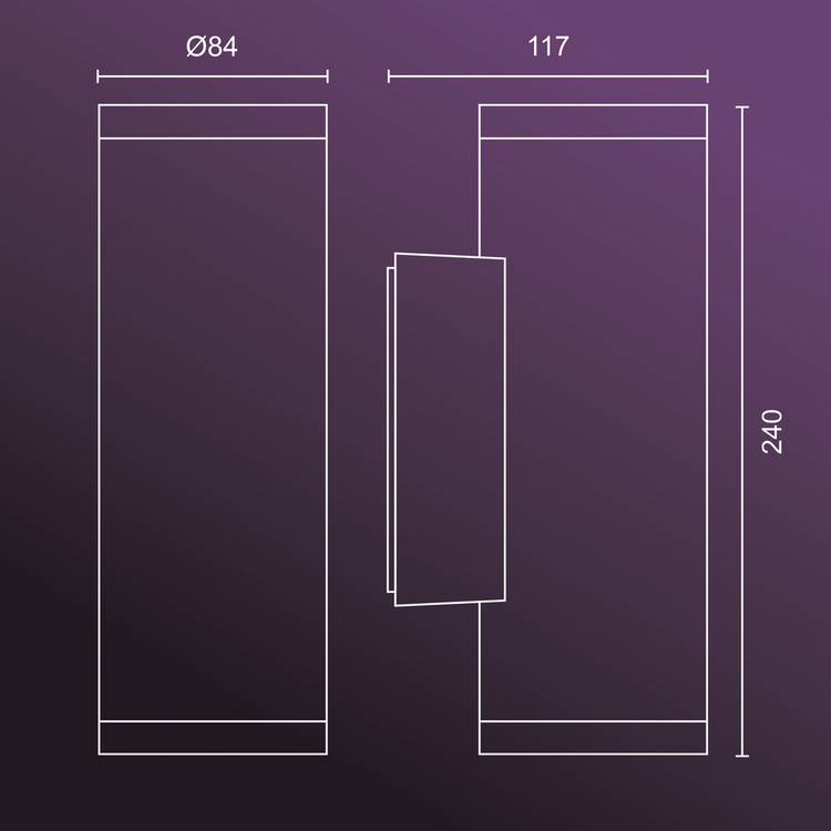 Philips Hue Appear outdoor wall light pack of 2, UK version