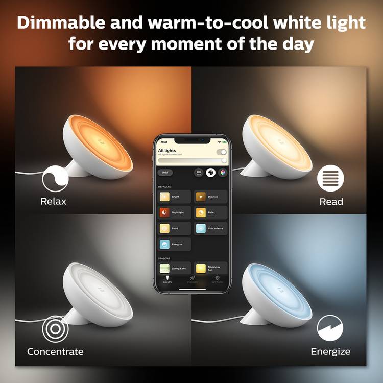 Philips Hue Bloom smart table lamp black, imported from the UK