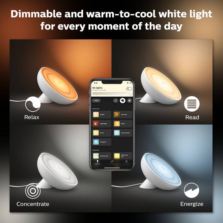 Philips Hue Bloom smart table lamp white, imported from the UK