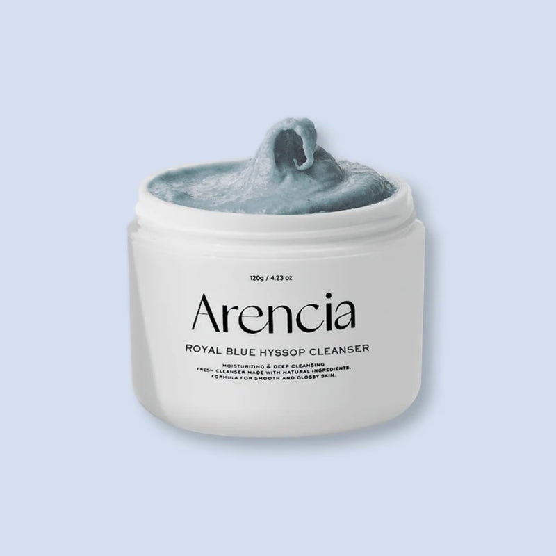 ARENCIA Fresh Blue Hyssop Mochi Cleanser 120g, imported from the UK
