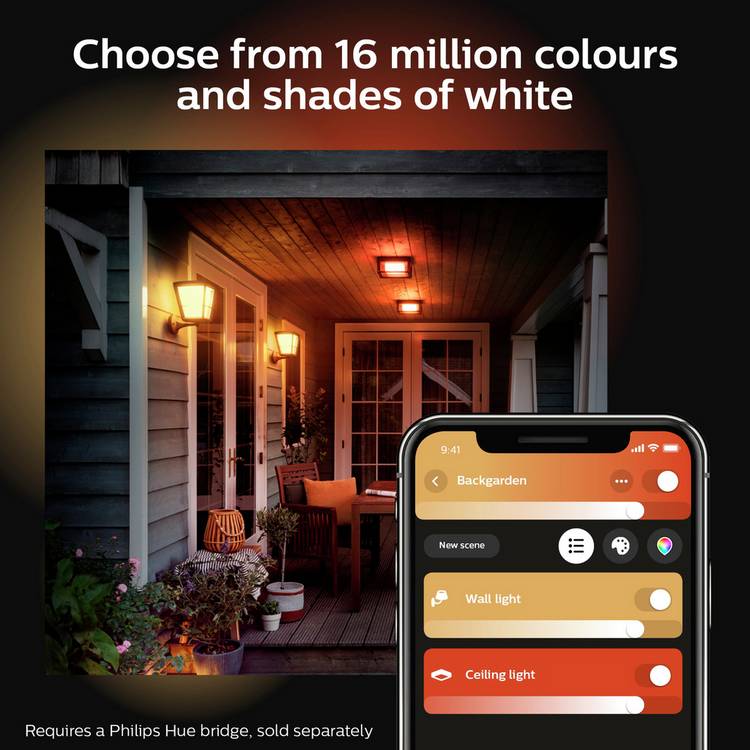 Philips Hue Econic outdoor wall light black, imported from the UK