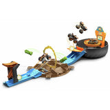 Hot Wheels Stunt Tyre Launcher Playset with Tiger Shark monster truck, imported from the UK