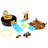 Hot Wheels Stunt Tyre Launcher Playset with Tiger Shark monster truck, imported from the UK