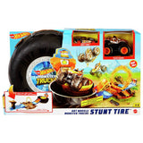 Hot Wheels Stunt Tyre Launcher Playset with Tiger Shark monster truck, imported from the UK