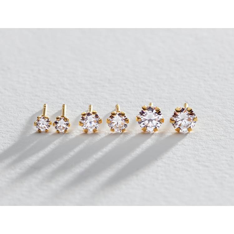 Revere gold plated stud earrings set of 3 pairs, imported from the UK